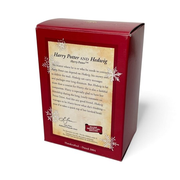 Harry Potter & Hedwig 2 Piece Resin Ornament w/ Paper Memory Card 2004 - Picture 4 of 5